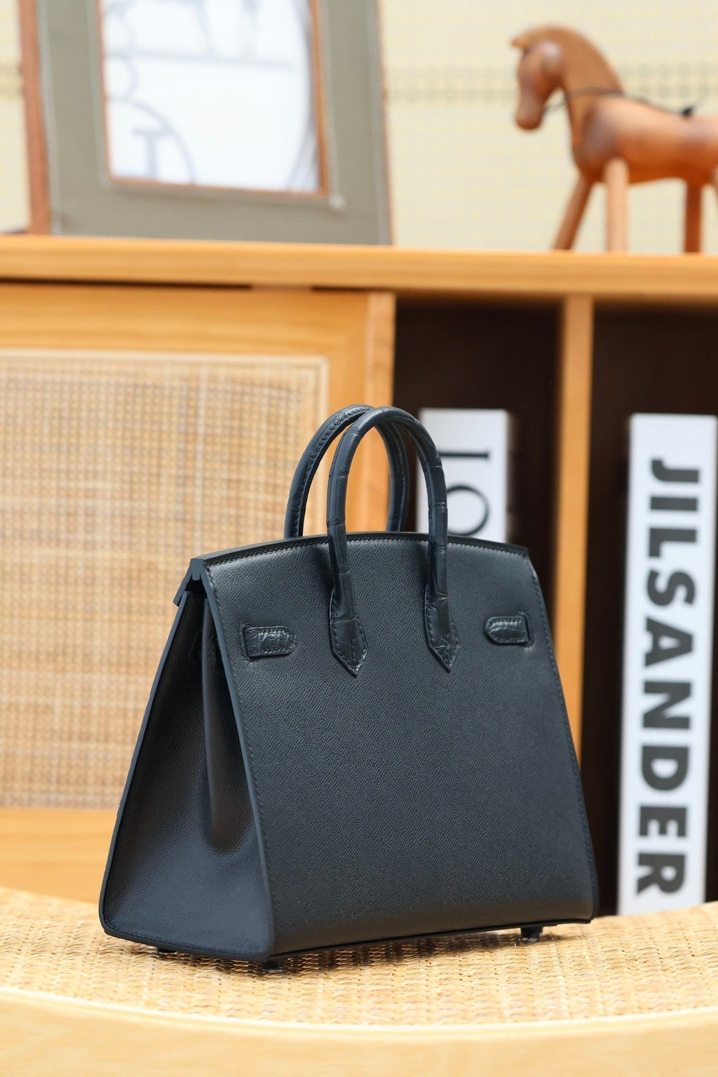 HERMES BIRKIN FAUBOURG TOUCH 20 IN BLACK CALFSKIN WITH SILVER HARDWARE