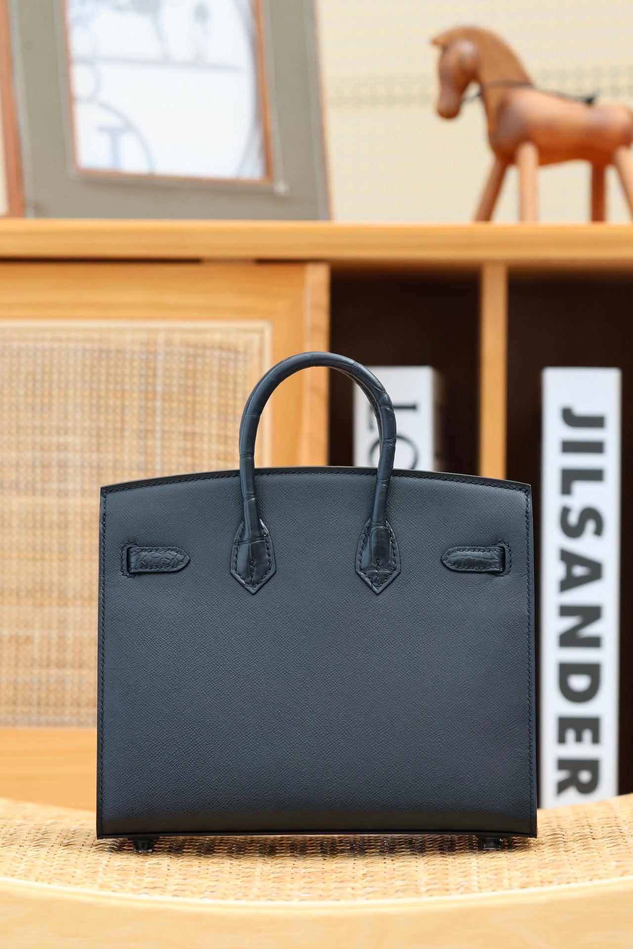HERMES BIRKIN FAUBOURG TOUCH 20 IN BLACK CALFSKIN WITH SILVER HARDWARE