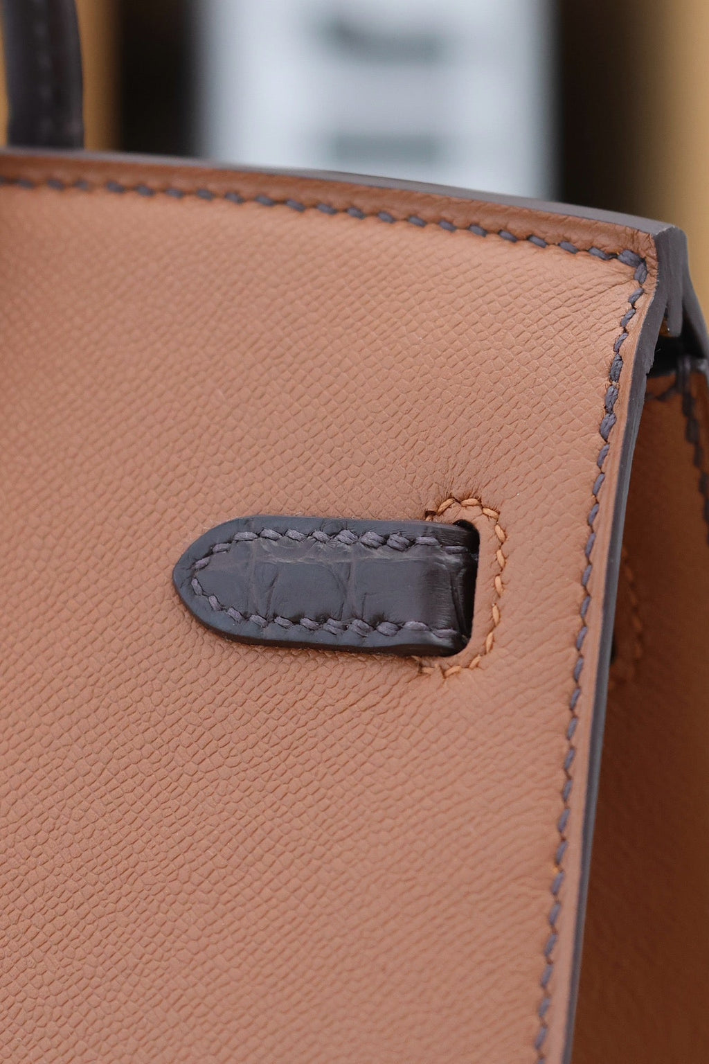 HERMES BIRKIN FAUBOURG TOUCH 20 IN CHOCOLATE MIX BRONZE BROWN CALFSKIN WITH SILVER HARDWARE