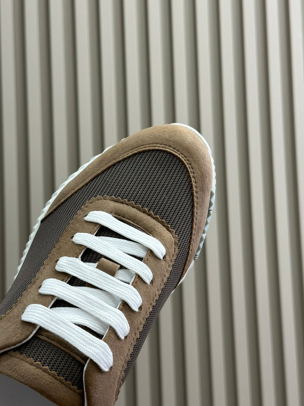 HERMES BOUNCING SNEAKERS BROWN CALFSKIN