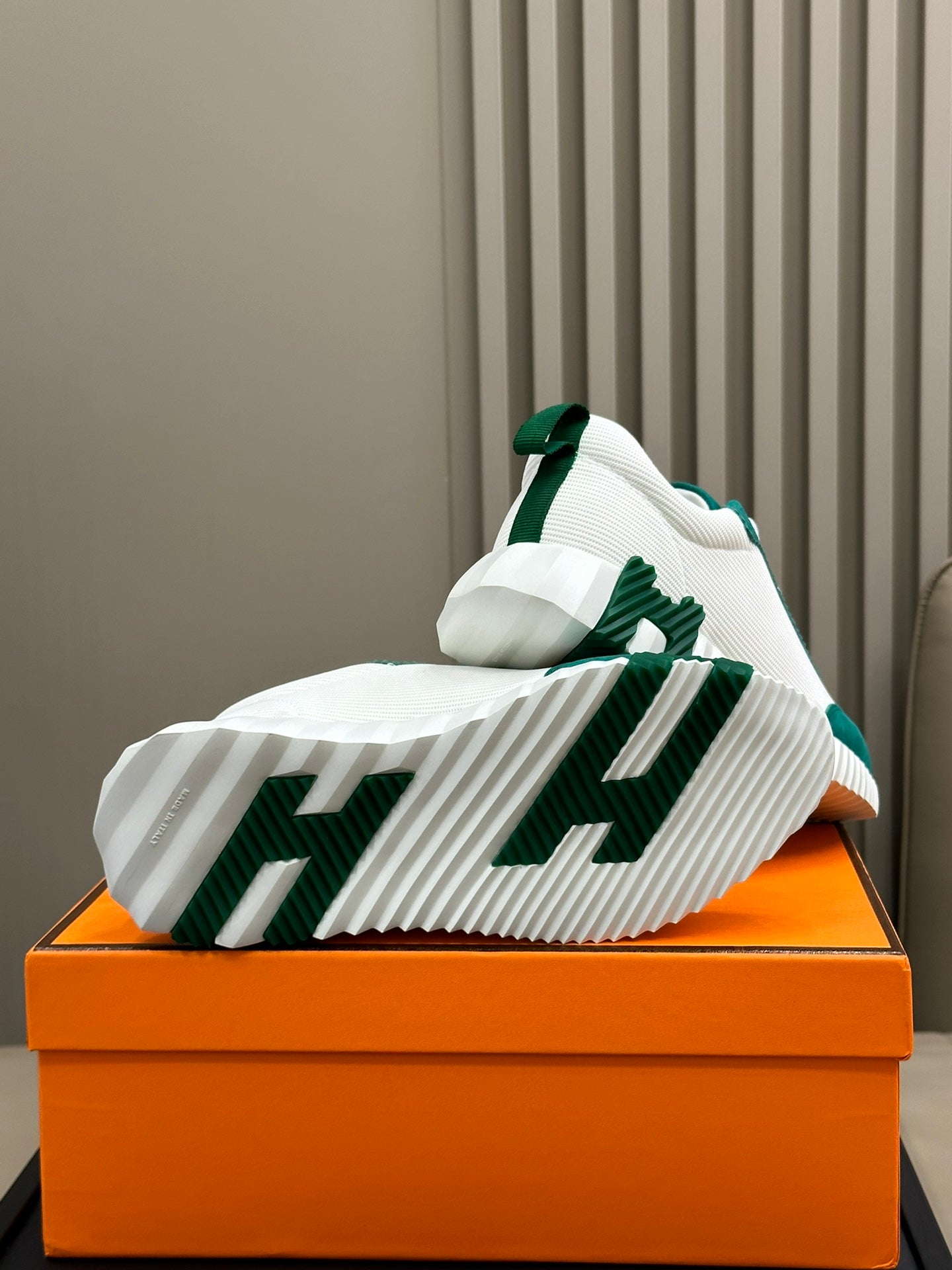 HERMES BOUNCING SNEAKERS TEAL MIX WHITE CALFSKIN