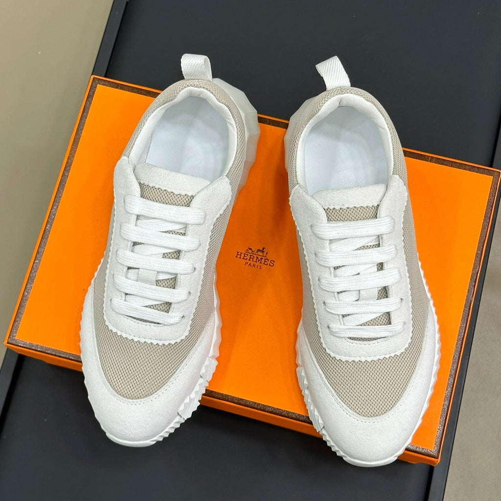 HERMES BOUNCING SNEAKERS BRIGHT GRAY CALFSKIN