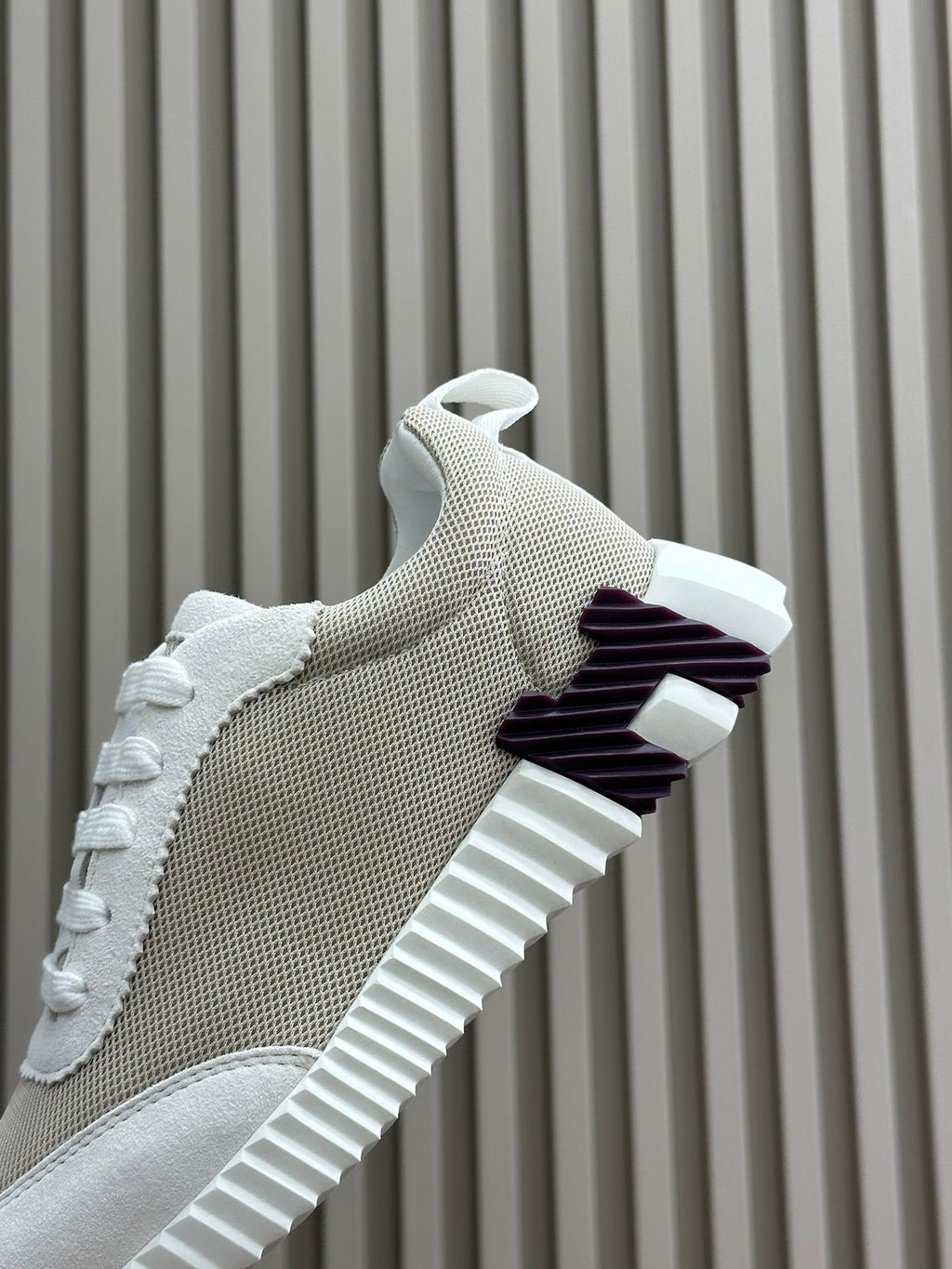 HERMES BOUNCING SNEAKERS BRIGHT GRAY CALFSKIN