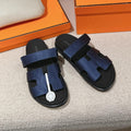 HERMES CHYPRE SANDAL BLACK MIX LIGHT BERRY CALFSKIN