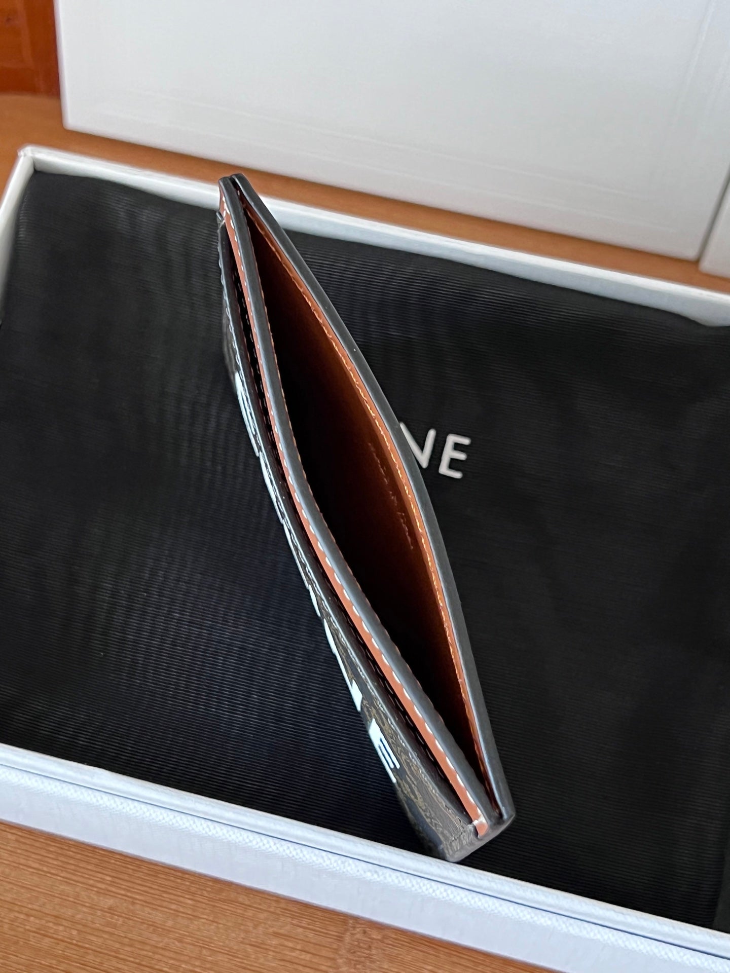 CELINE 25S CARD HOLDER 10 IN BROWN TRIOMPHE CANVAS WITH  PRINT