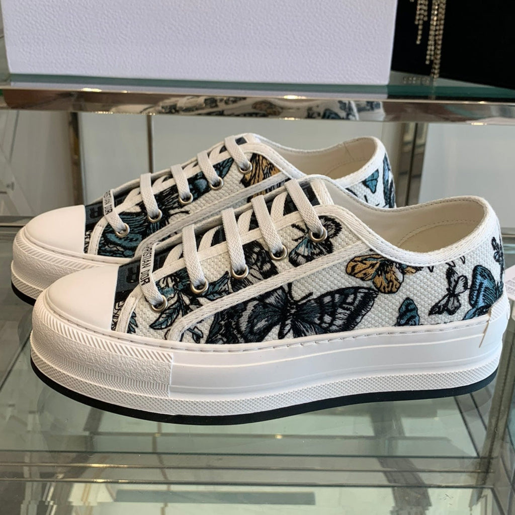 DIOR WALK'N PLATFORM SNEAKER IN COLORFUL EMBROIDERED FABRIC