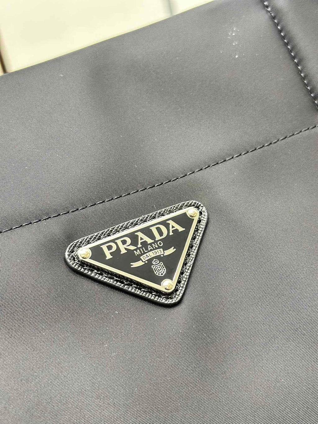 PRADA MEDIUM SHOPPING BAG 40 IN BLACK RE-NYLON FABRIC
