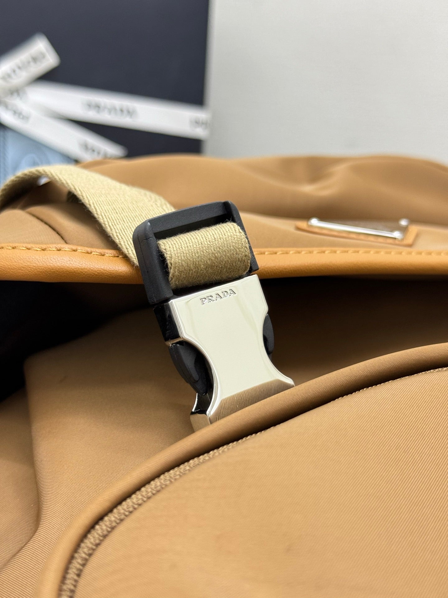 PRADA 25S RE-EDITION 1978 RE-NYLON BACKPACK 52 IN BROWN SILVER HARDWARE
