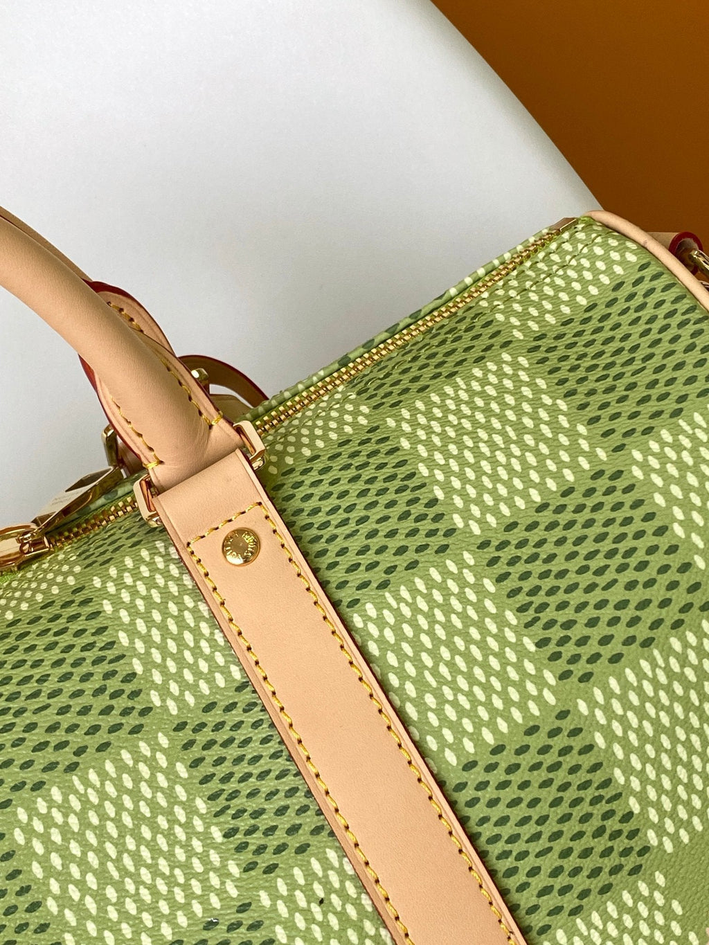 LOUIS VUITTON KEEPALL BANDOULIÈRE 34 BAG IN GREEN DAMIER GOLF COATED CANVAS