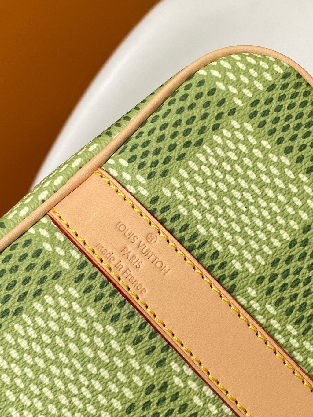 LOUIS VUITTON KEEPALL BANDOULIÈRE 34 BAG IN GREEN DAMIER GOLF COATED CANVAS