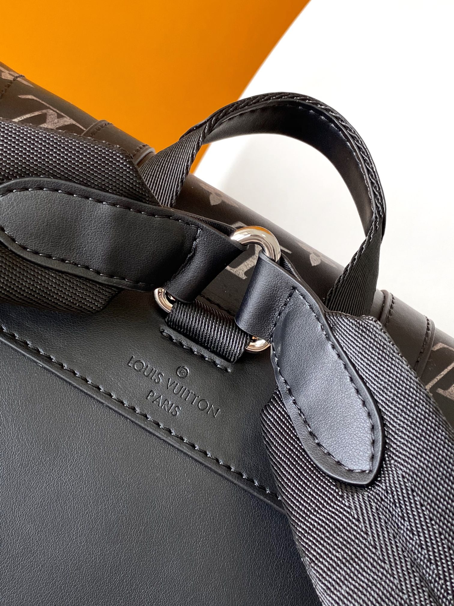 LOUIS VUITTON CHRISTOPHER BACKPACK 48 IN BLACK WHITE MONOGRAM CALFSKIN