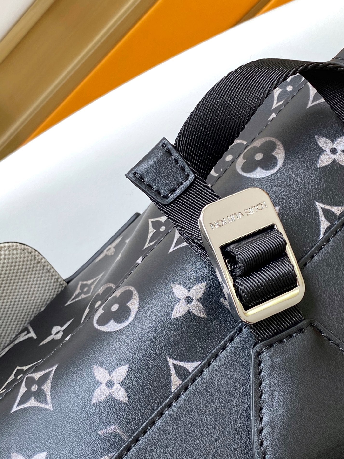 LOUIS VUITTON CHRISTOPHER BACKPACK 48 IN BLACK WHITE MONOGRAM CALFSKIN