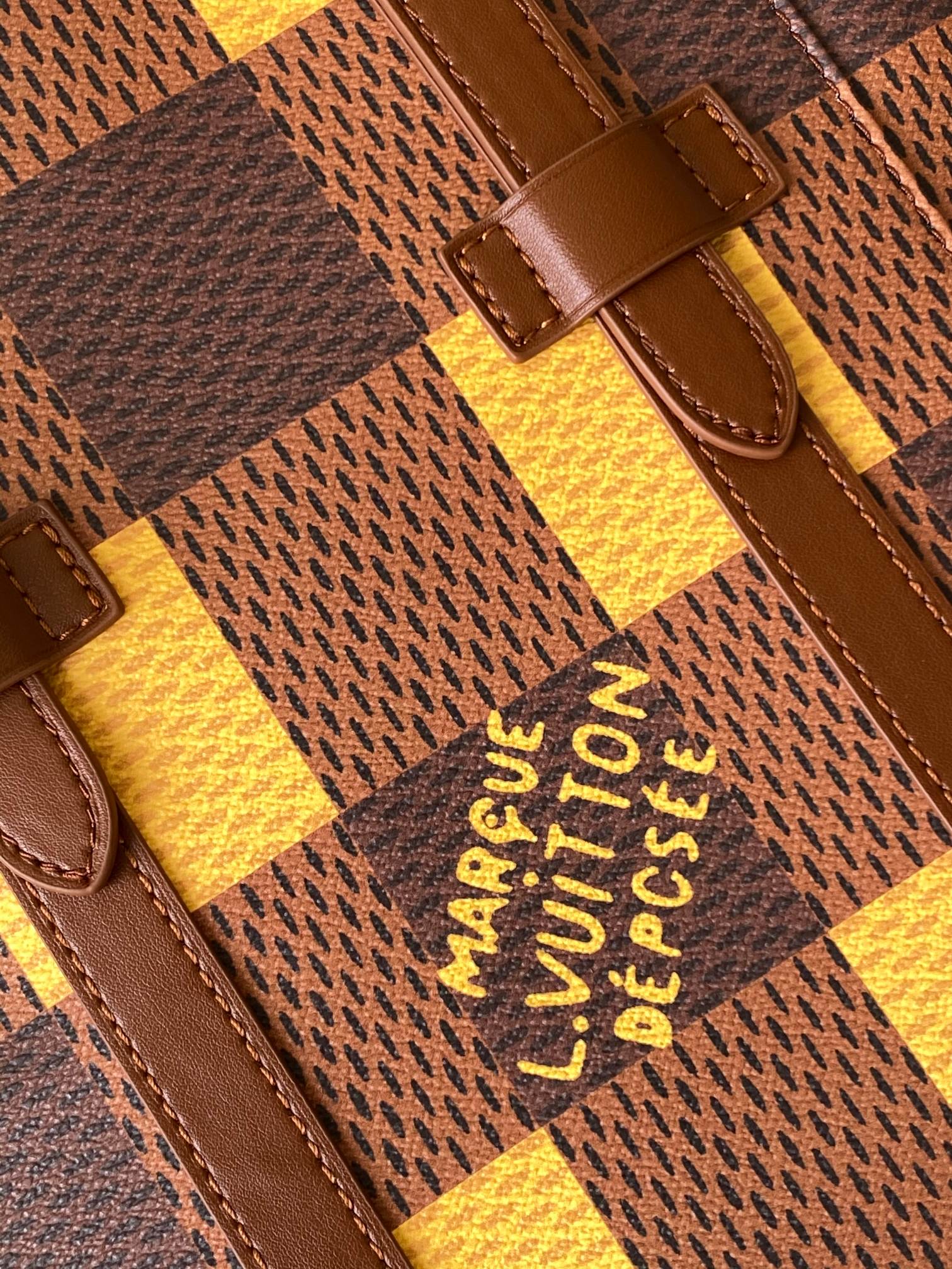 LOUIS VUITTON CHRISTOPHER BACKPACK 48 IN BROWN YELLOW DAMIER CANVAS
