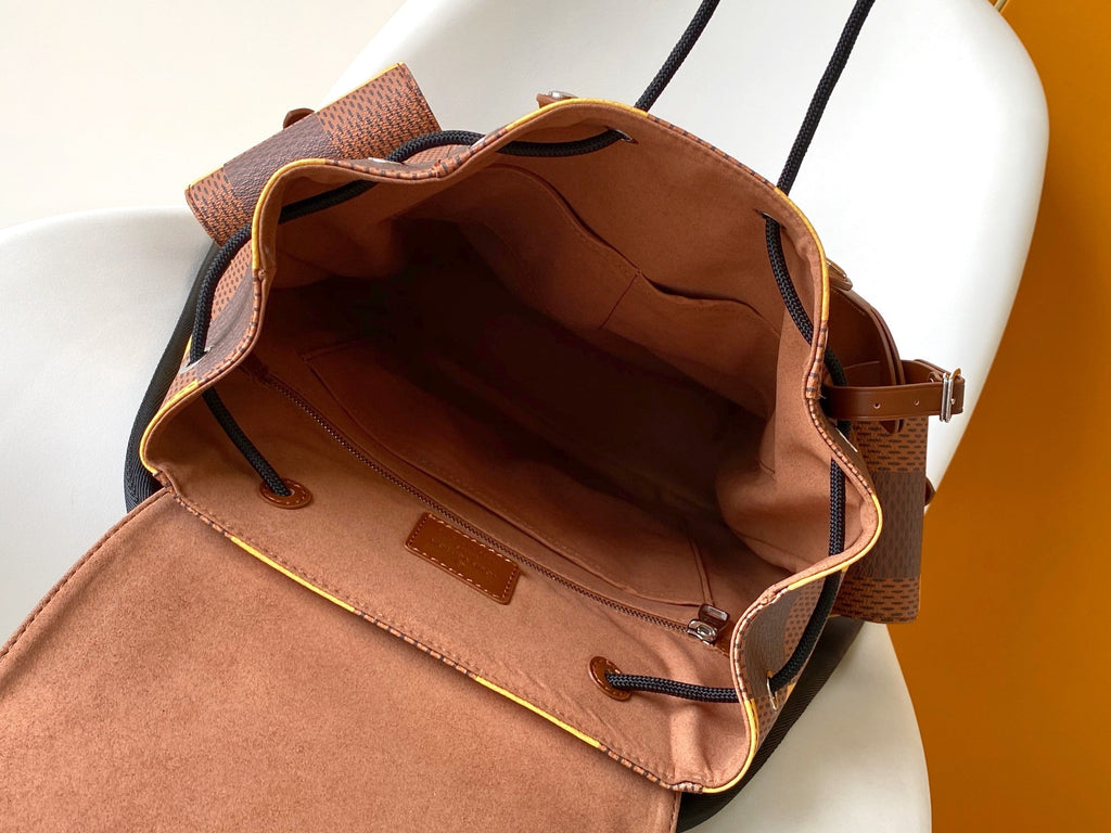 LOUIS VUITTON CHRISTOPHER BACKPACK 48 IN BROWN YELLOW DAMIER CANVAS