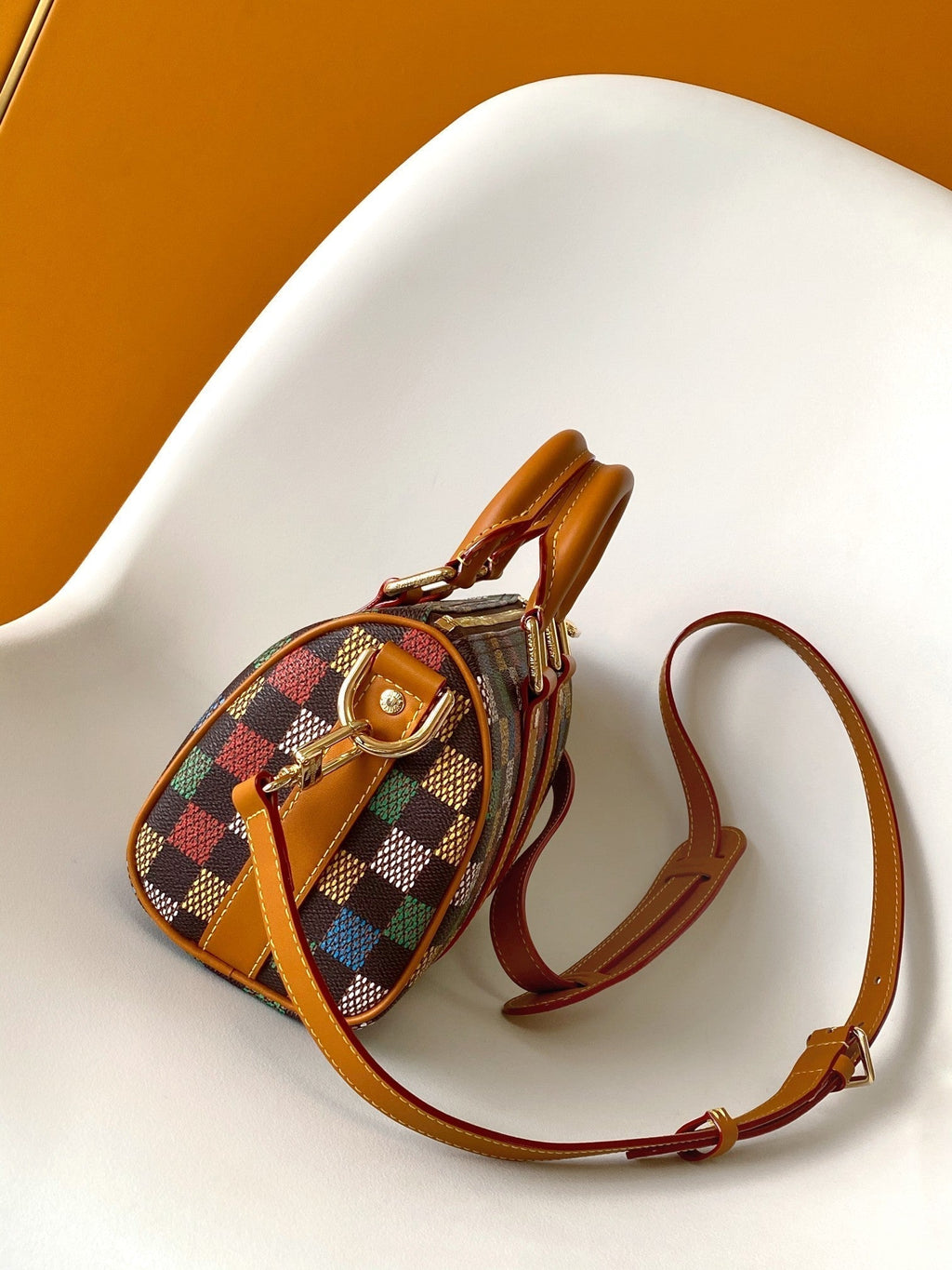 LOUIS VUITTON LV 25S KEEPALL BANDOULIÈRE BAG 25 IN MULTIPLE LV VERT DAMIER EBENE CANVAS