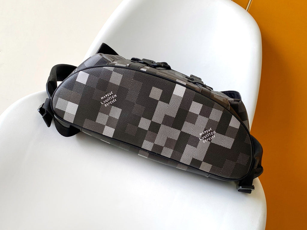 LOUIS VUITTON LV 25S CHRISTOPHER BACKPACK 47 IN DAMOFLAGE BLACK CALFSKIN