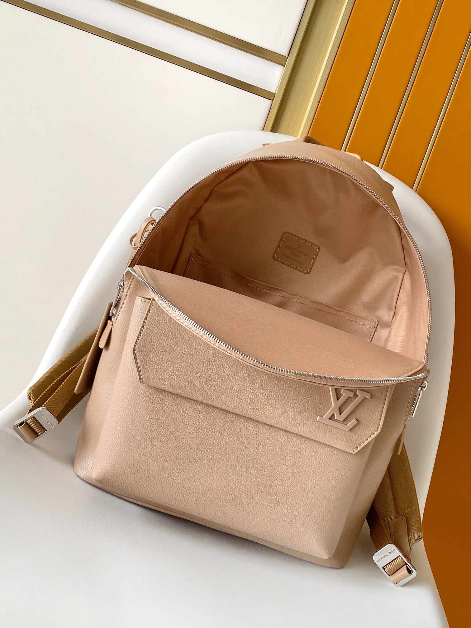 LOUIS VUITTON LV 25S TAKEOFF BACKPACK 43 IN BEIGE CALFSKIN