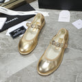 CHANEL MARY JANE GOLDEN SHEEPSKIN