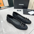 CHANEL BALLET FLAT 10 MM IN BLACK RAFFIA