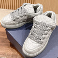 DIOR BY ERL B9S SKATER SNEAKER IN PALE GRAY CANNAGE LAMBSKIN
