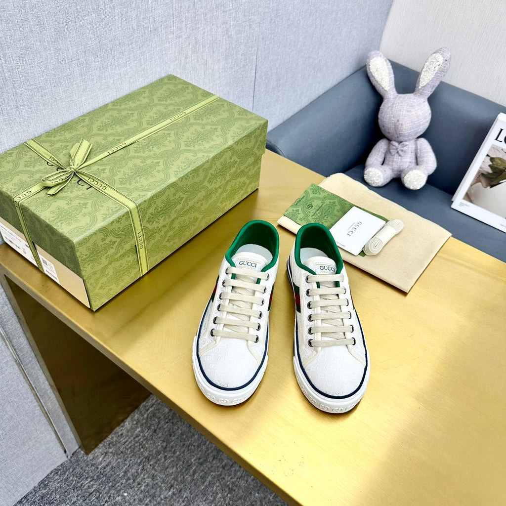 GUCCI TENNIS 1977 TRAINER WHITE CANVAS