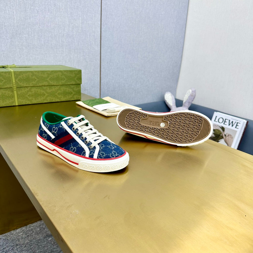 GUCCI TENNIS 1977 TRAINER LIGHT AZURE CANVAS