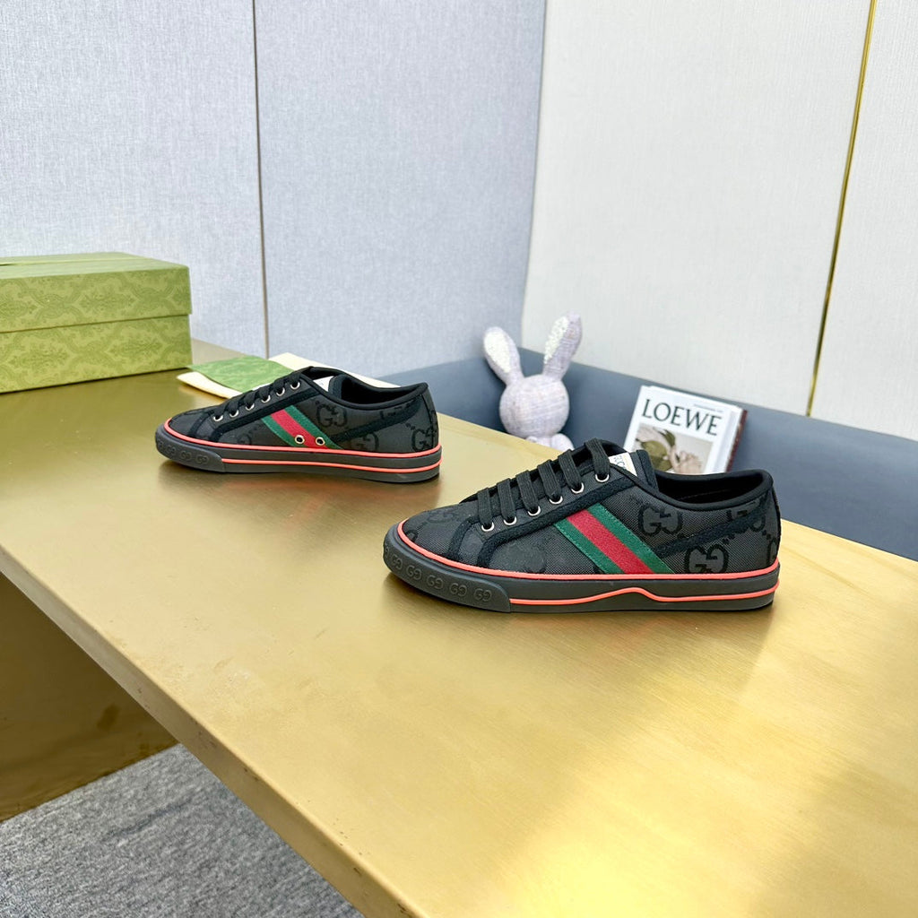 GUCCI TENNIS 1977 TRAINER BLACK CANVAS