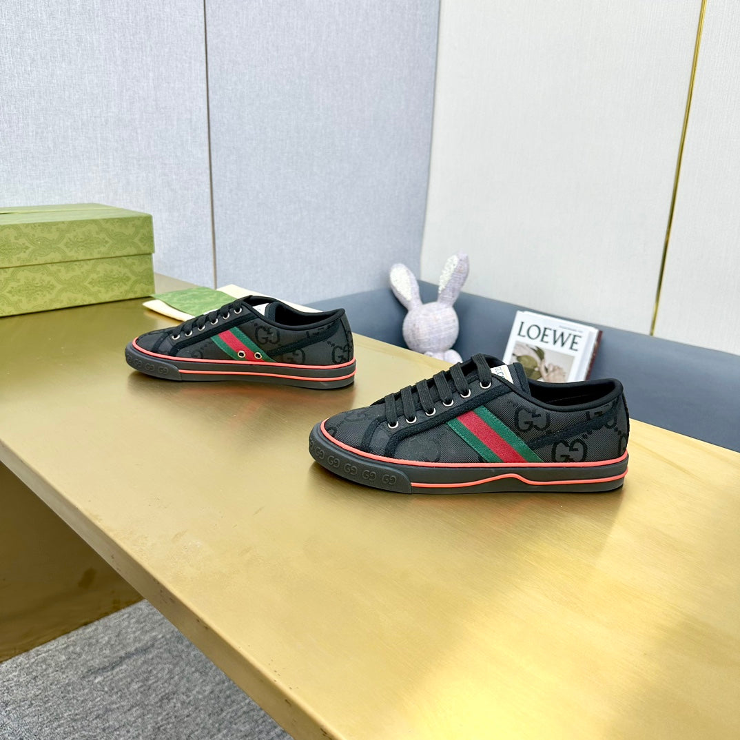 GUCCI TENNIS 1977 TRAINER BLACK CANVAS