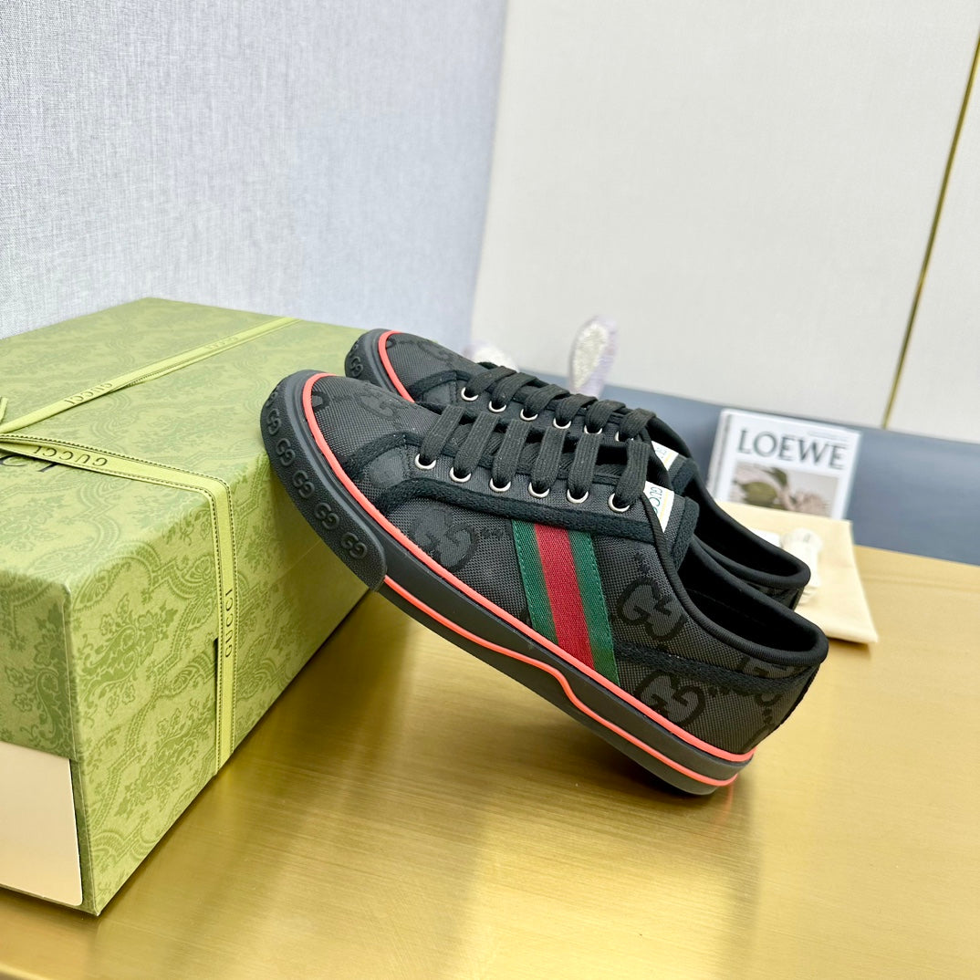 GUCCI TENNIS 1977 TRAINER BLACK CANVAS