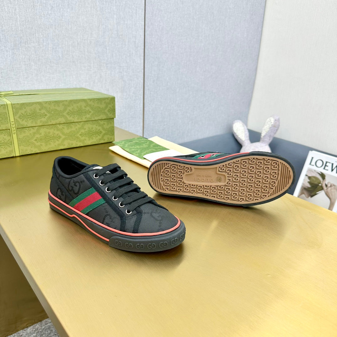 GUCCI TENNIS 1977 TRAINER BLACK CANVAS