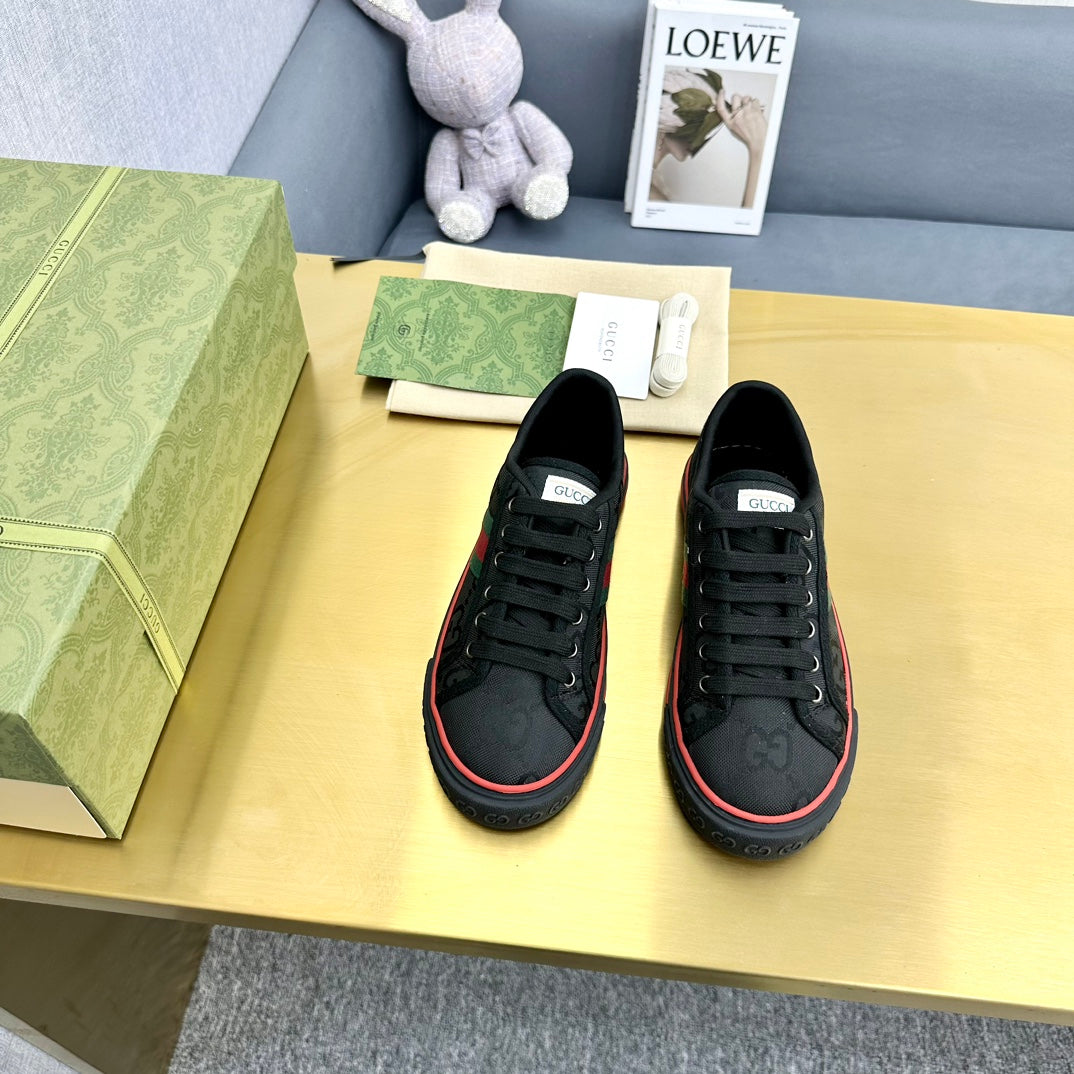 GUCCI TENNIS 1977 TRAINER BLACK CANVAS