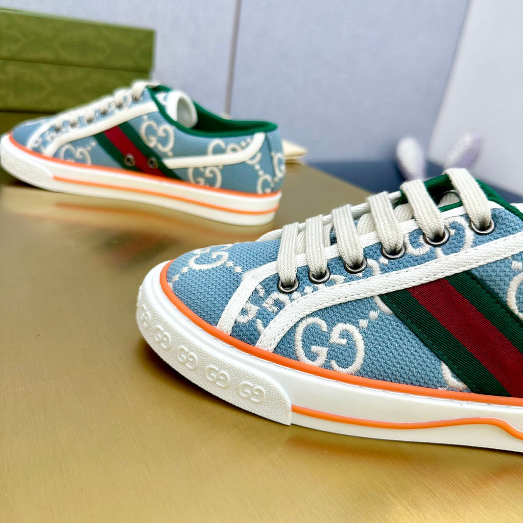 GUCCI TENNIS 1977 TRAINER BLUE CANVAS