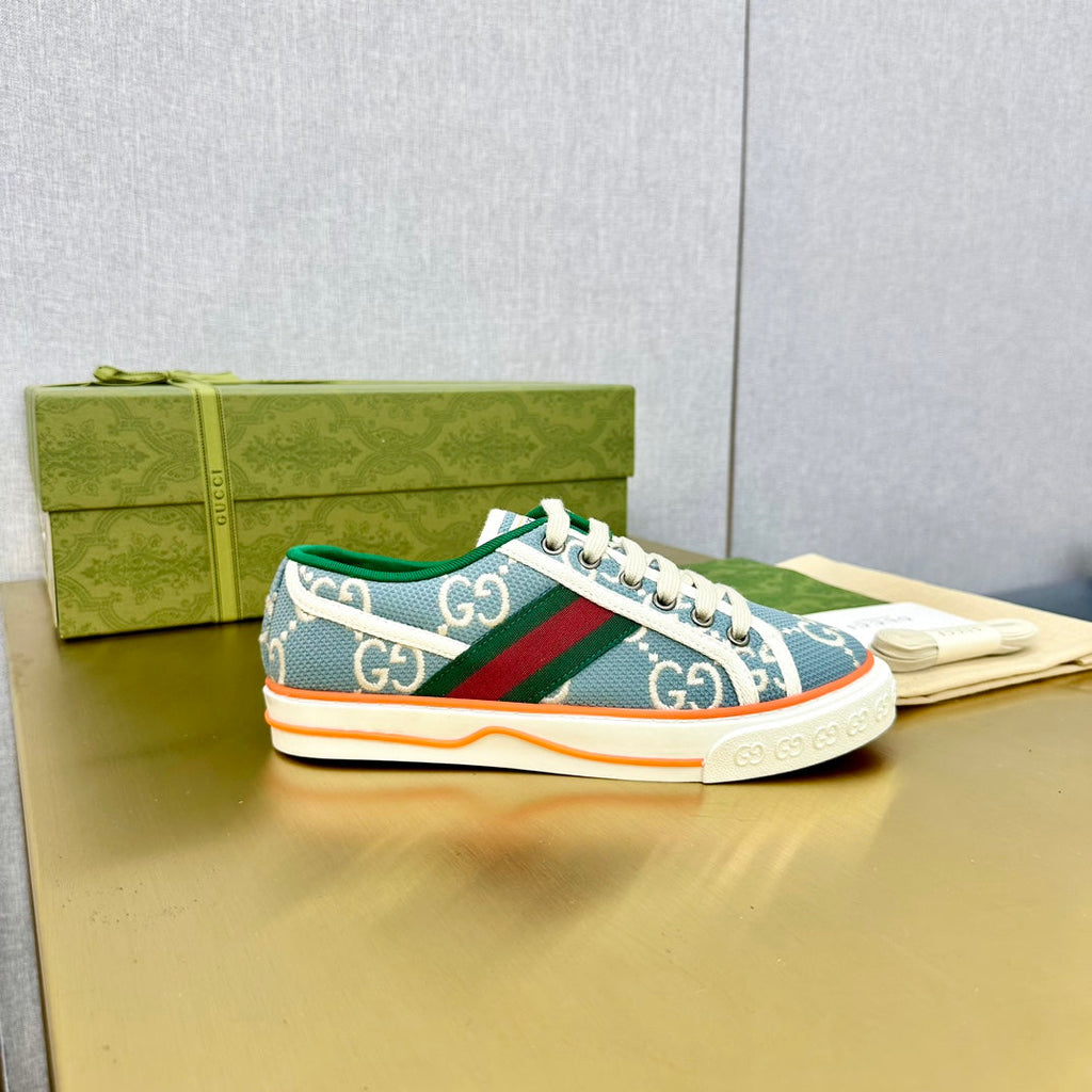 GUCCI TENNIS 1977 TRAINER BLUE CANVAS