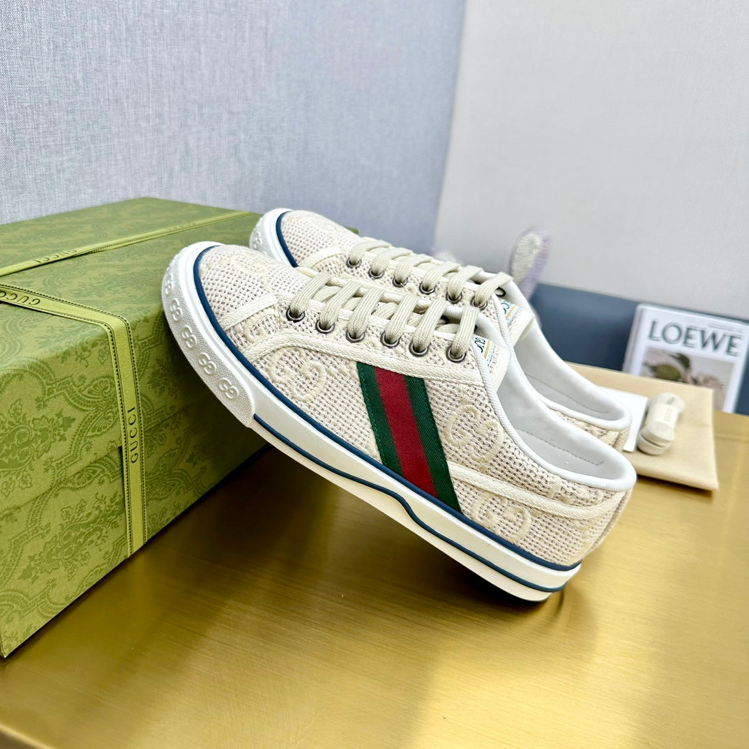 GUCCI TENNIS 1977 TRAINER CREAMY WHITE CANVAS