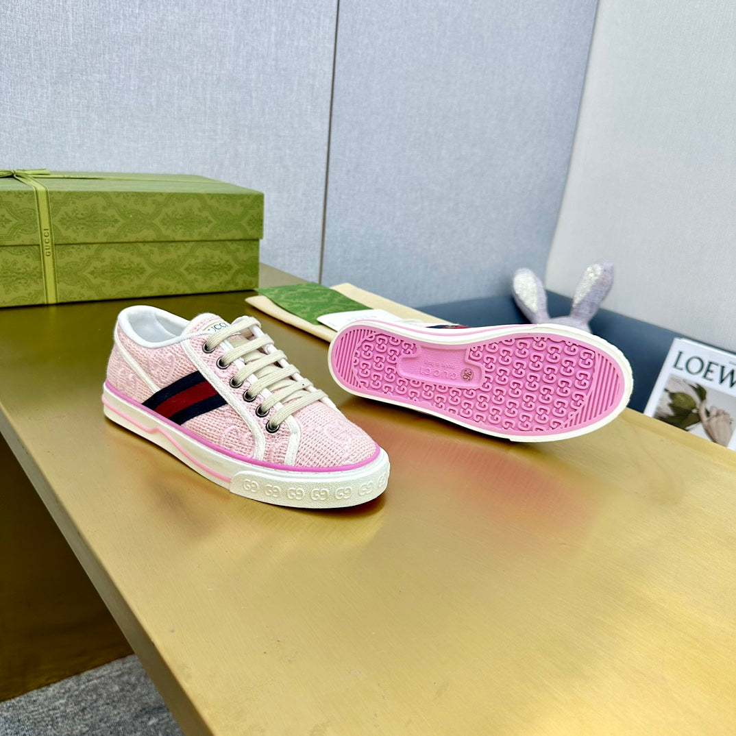 GUCCI TENNIS 1977 TRAINER LIGHT PINK CANVAS