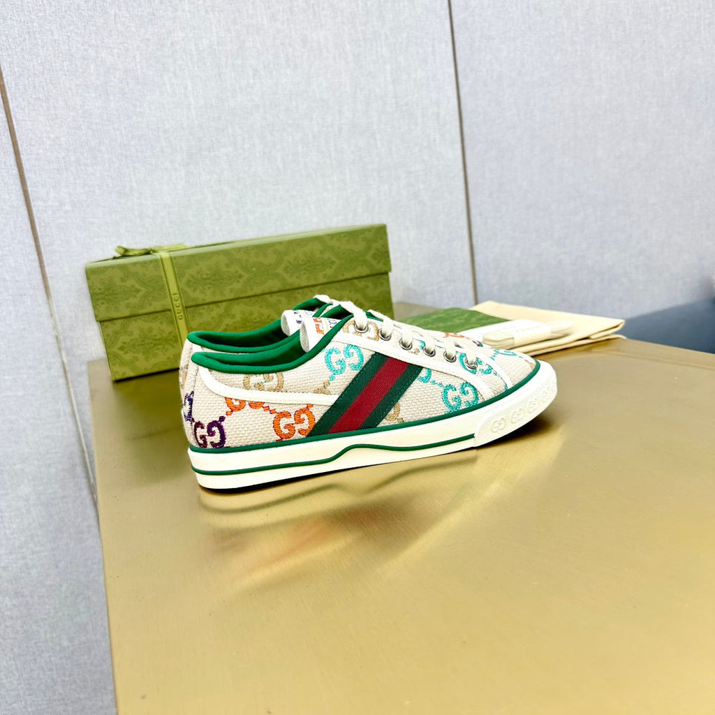 GUCCI TENNIS 1977 TRAINER LIGHT GRAY CANVAS