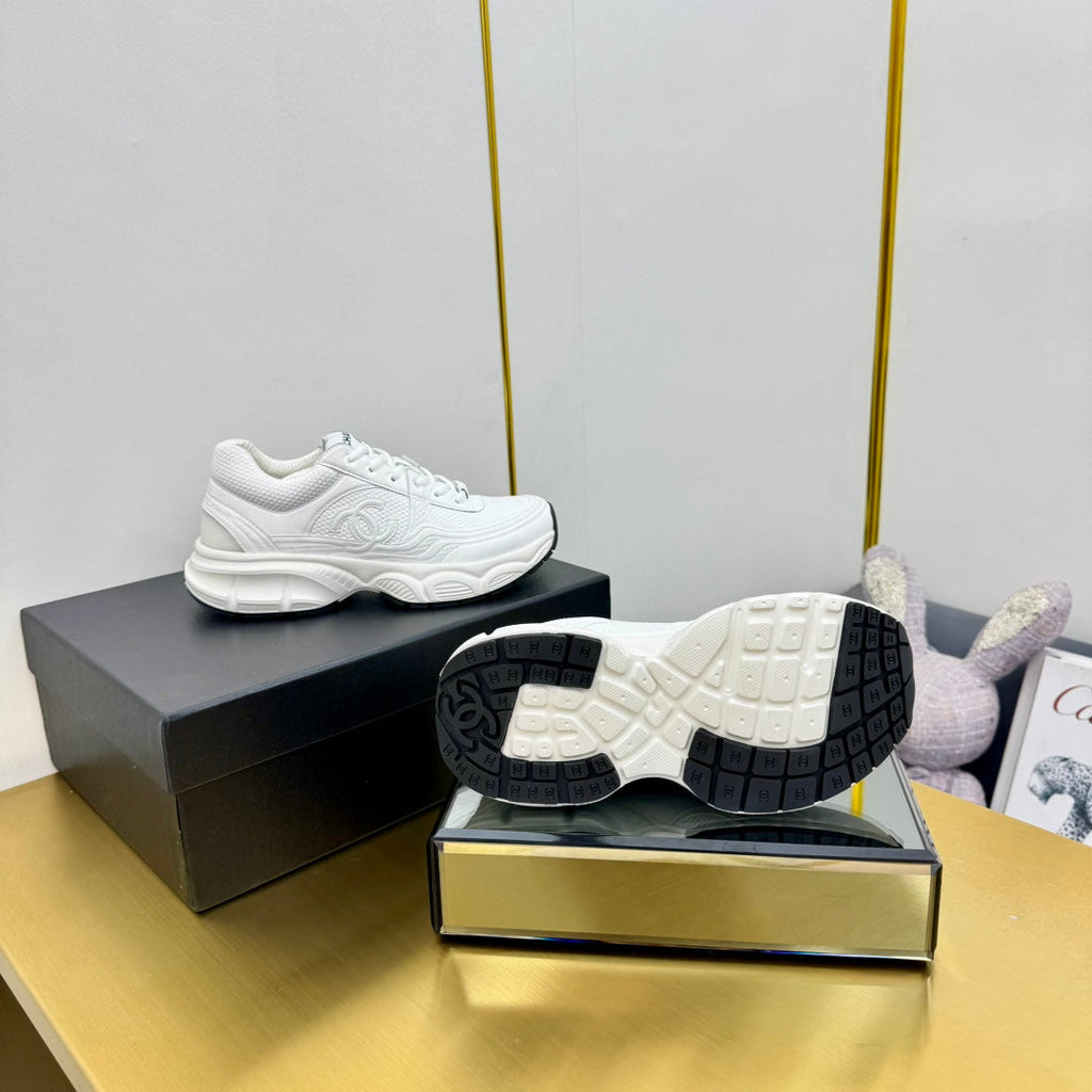 CHANEL DAD SNEAKER IN WHITE SUEDE AND BREATHABLE MESH