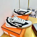 HERMES JET SNEAKER IN WHITE MIX BLACK SUEDE