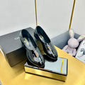 CHANEL SIMPLE FLATS 25S IN BLACK GLOSSY LEATHER