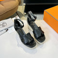HERMES Elda espadrille 80 Black Epsom Calfskin
