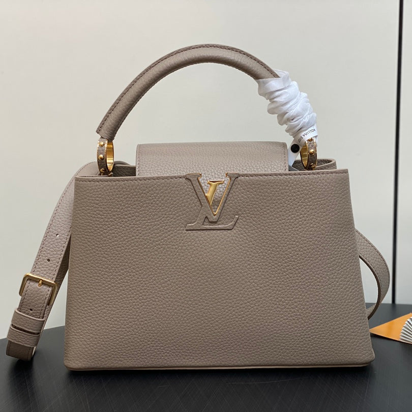 LOUIS VUITTON CAPUCINES MM 31 IN KHAKI BROWN TAURILLON