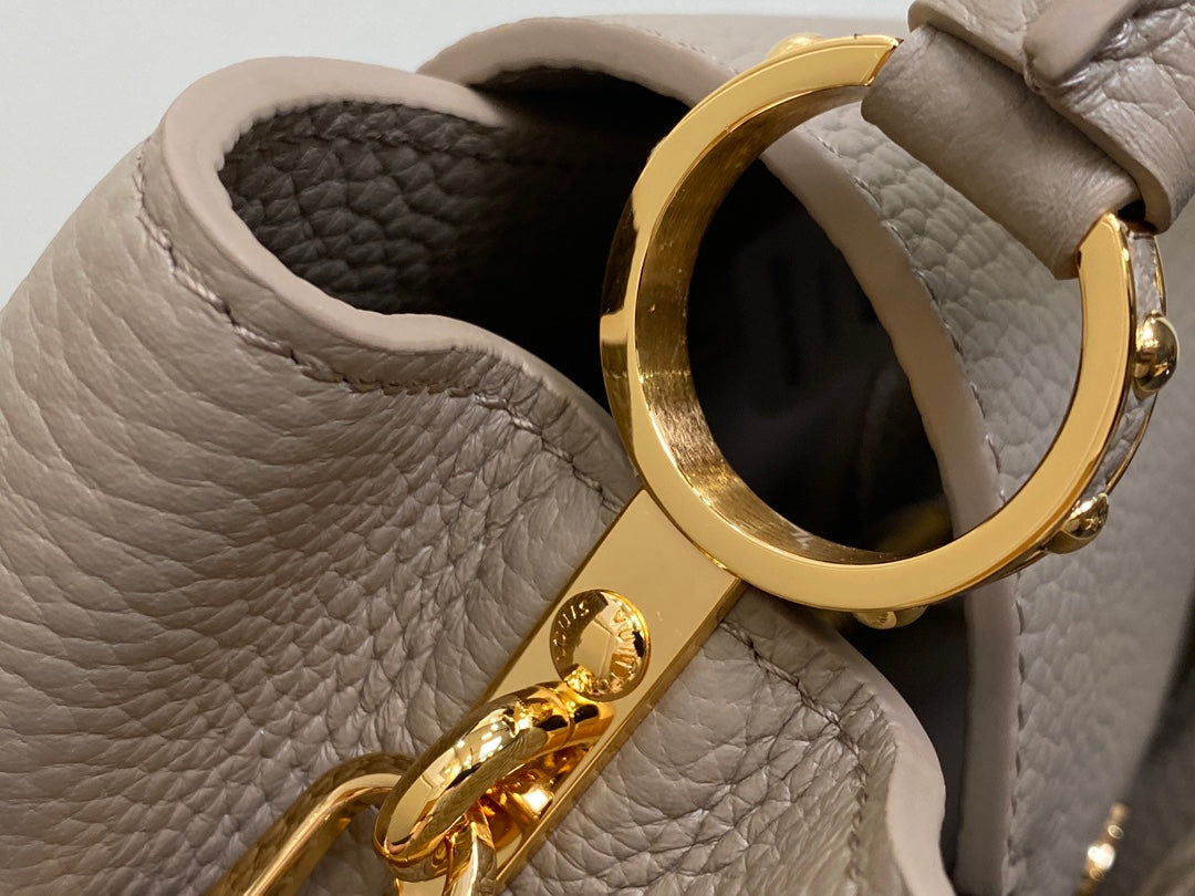 LOUIS VUITTON CAPUCINES BB 27 IN KHAKI BROWN TAURILLON