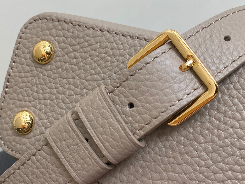 LOUIS VUITTON CAPUCINES MINI 21 IN KHAKI BROWN TAURILLON