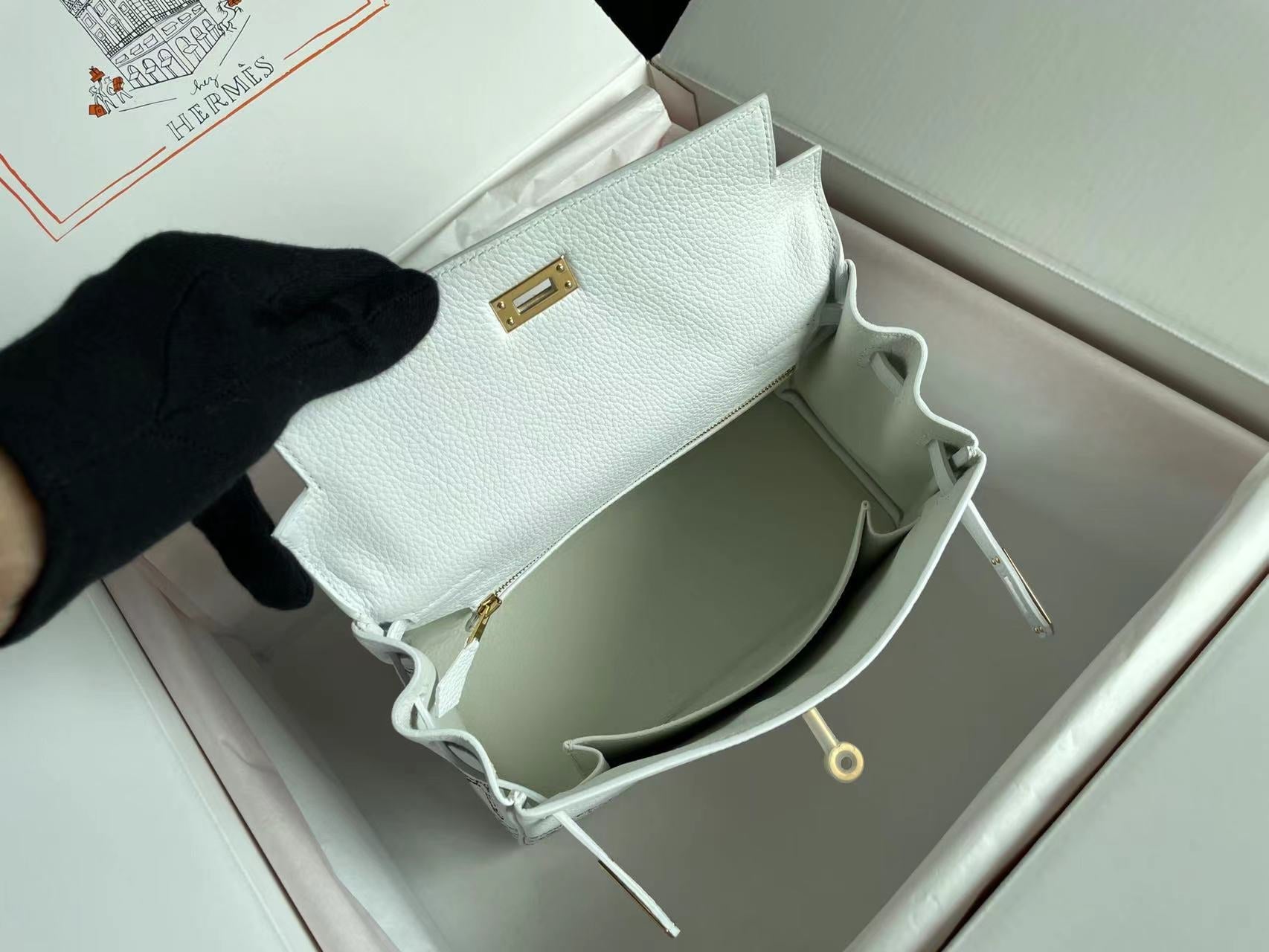 HERMES BIRKIN 25 BAG IN WHITE CALFSKIN WITH COLORFUL STICKER 228763