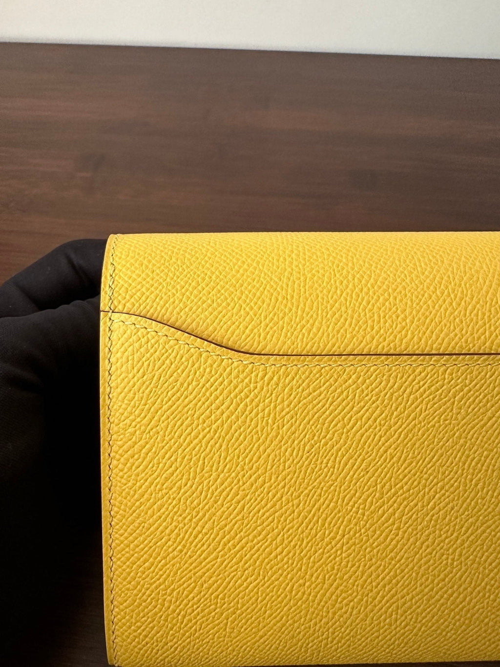 HERMES CONSTANCE TO GO 20.5 YELLOW EPSOM SILVER HARDWARE