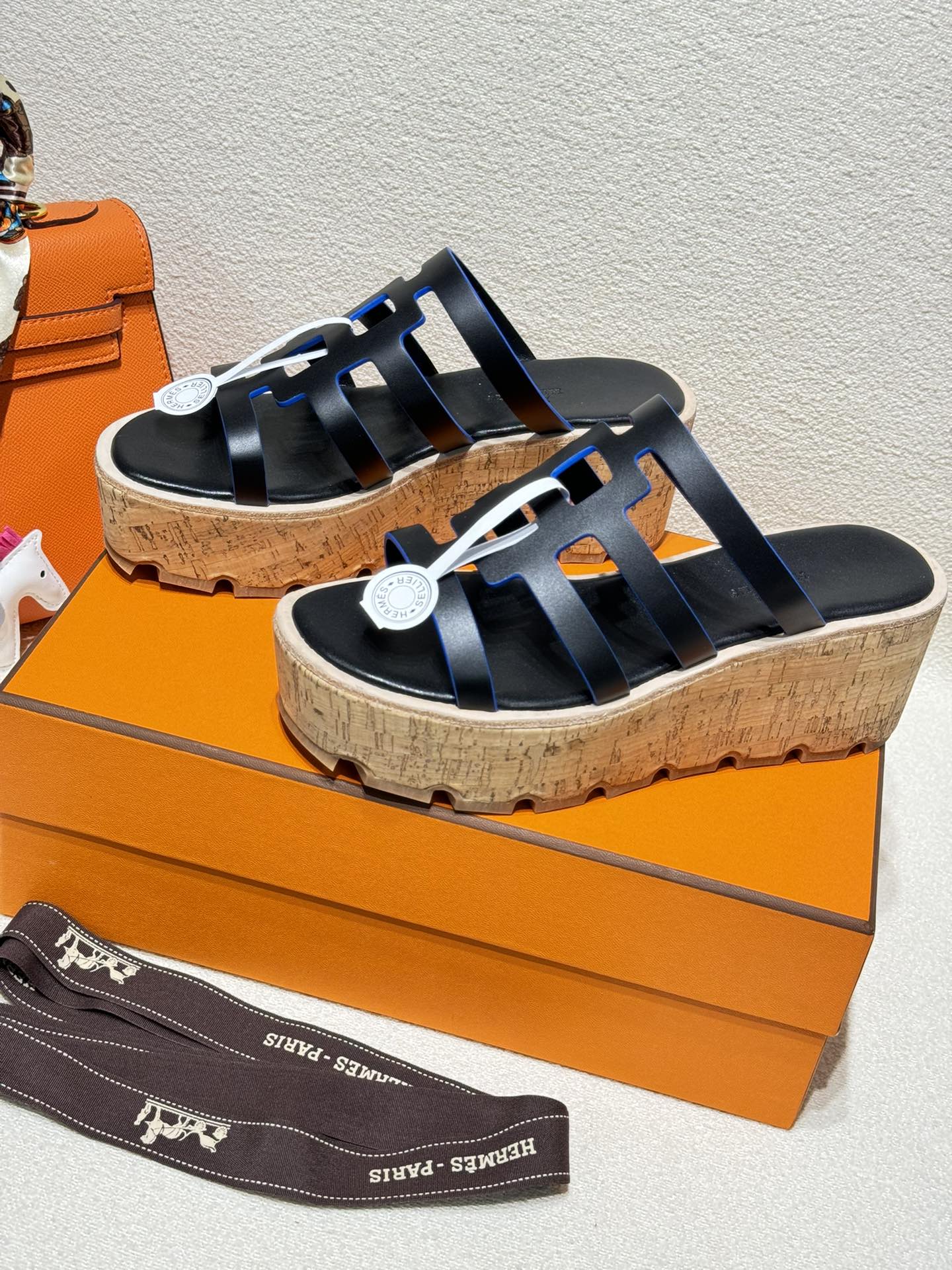 HERMES ISABELLA SANDAL BLACK CALFSKIN