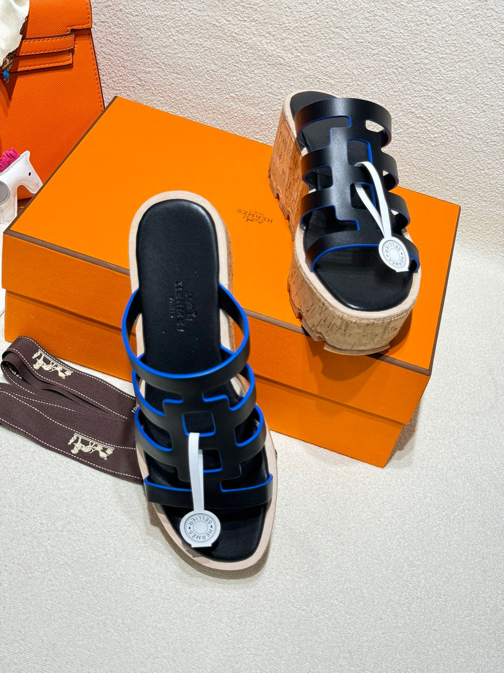 HERMES ISABELLA SANDAL BLACK CALFSKIN
