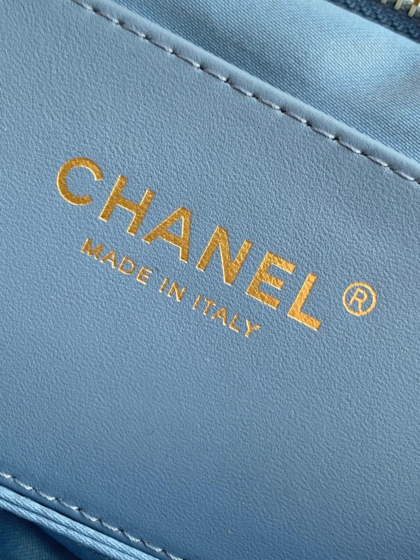 CHANEL 25S MAXI BOW BAG 26 IN BLUE DENIM WITH GOLD HARDWARE