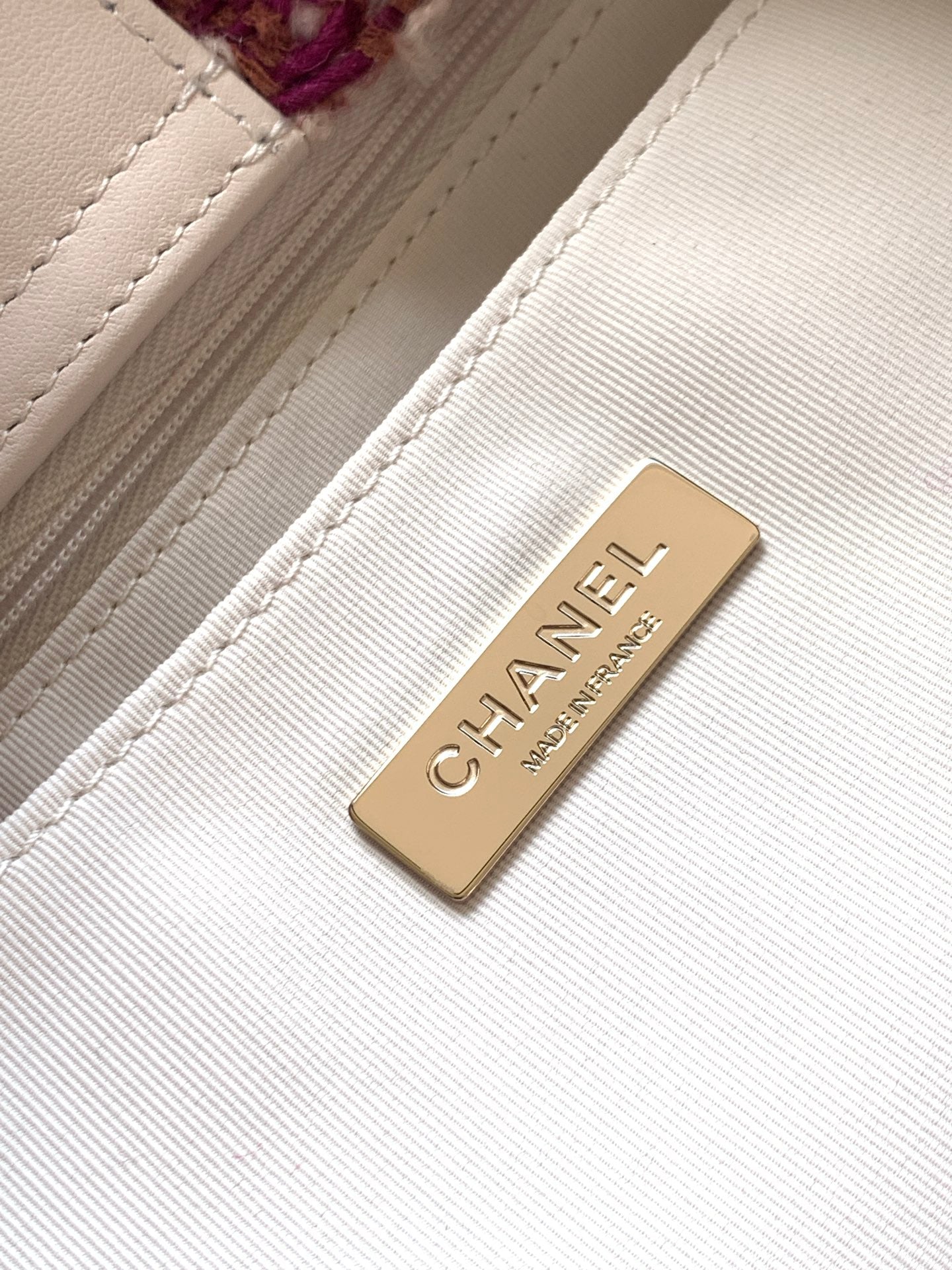 CHANEL 25S SHOPPING BAG 34 IN DARK PINK MIX WHITE TWEED