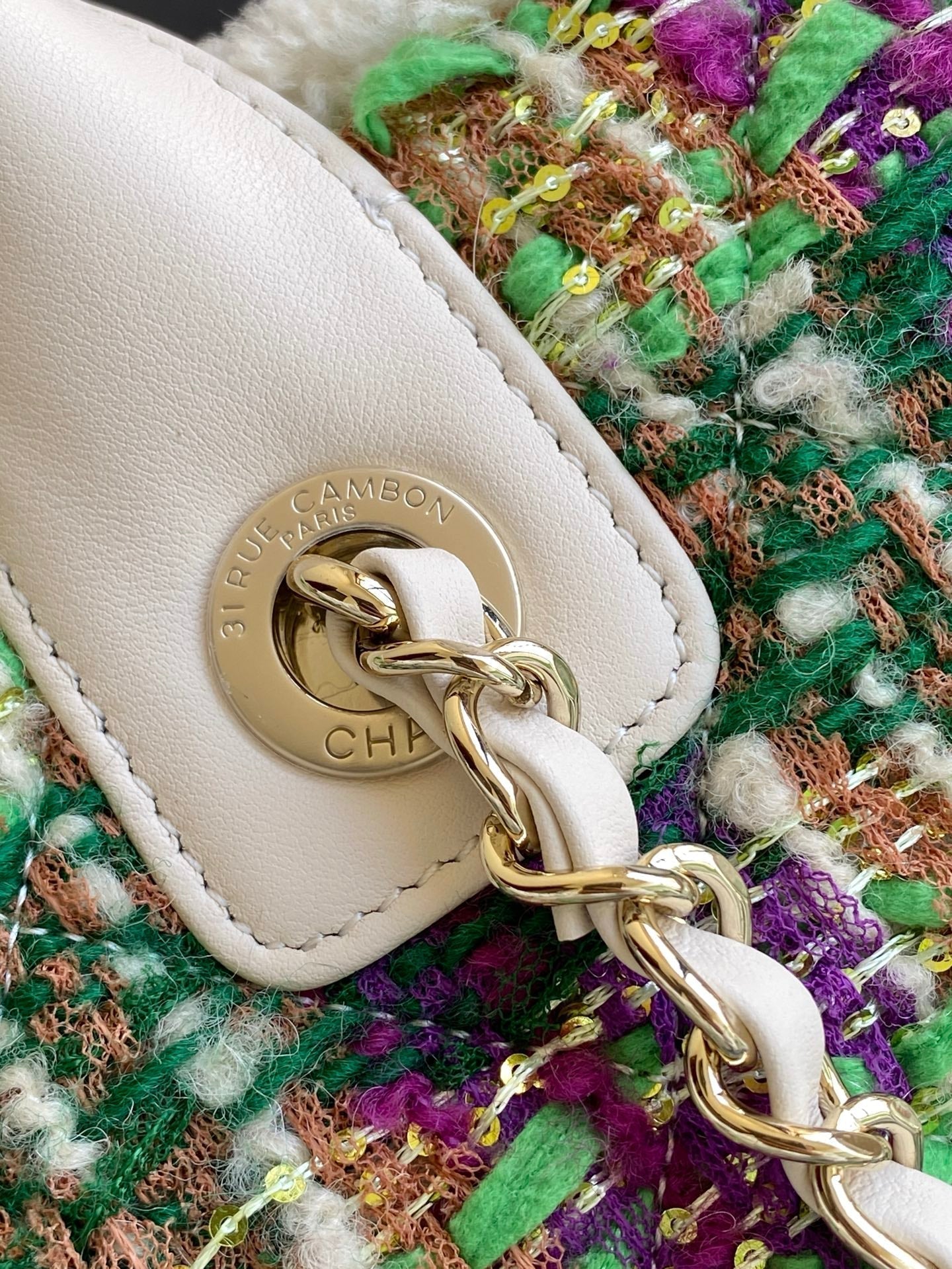 CHANEL 25S SHOPPING BAG 34 IN MULTICOLOR TWEED